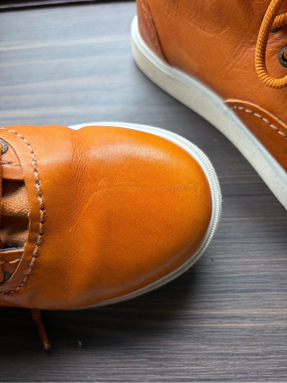 Supra Men's High-Top Sneakers in Tan Leather - Picture 6 of 6